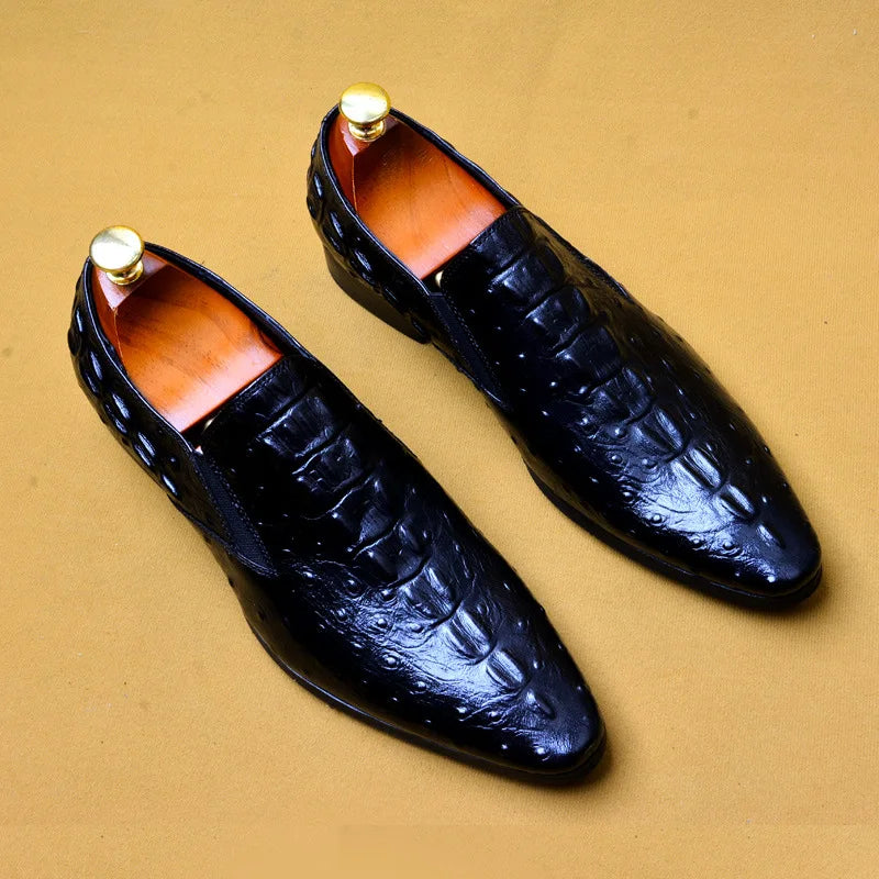 Phenkang Genuine Leather Luxury Men Dress Shoes