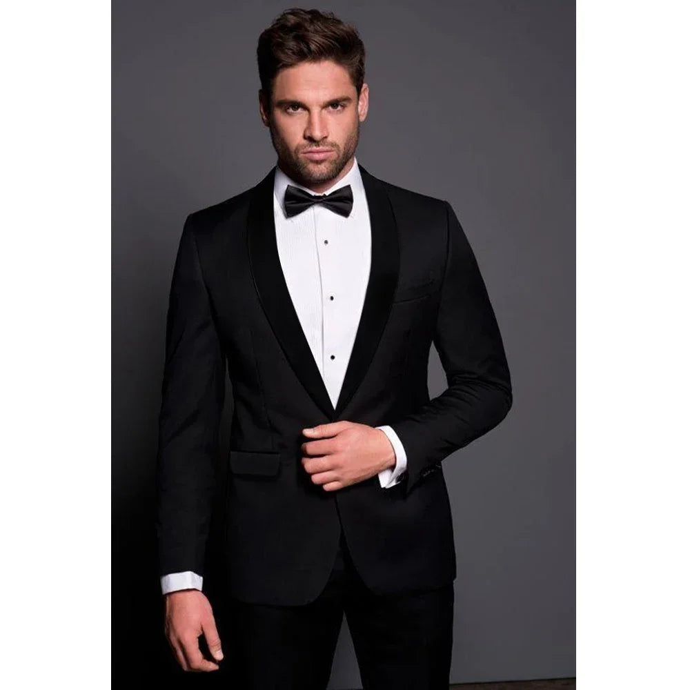 Black Gentleman Suits 2 Piece Set - Elegant Party