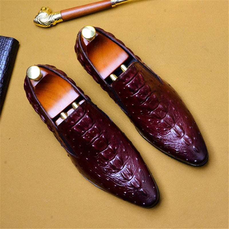 Phenkang Genuine Leather Luxury Men Dress Shoes