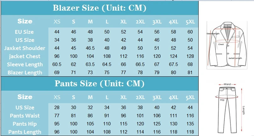 Business Casual 2 Piece Men Suits Slim Fit - 10 Colors